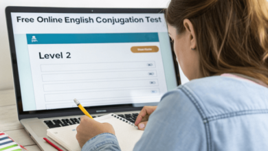 Free online English conjugation test level 2