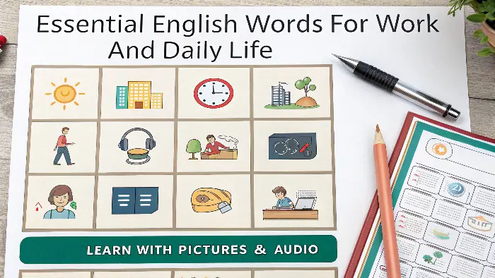 Essential English Words for Work and Daily Life – Learn with Pictures & Audio